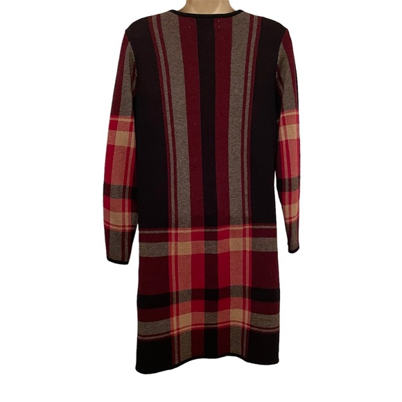 Jones Studio Cardigan Plaid Sweater Duster Long Size Small - Picture 9 of 10